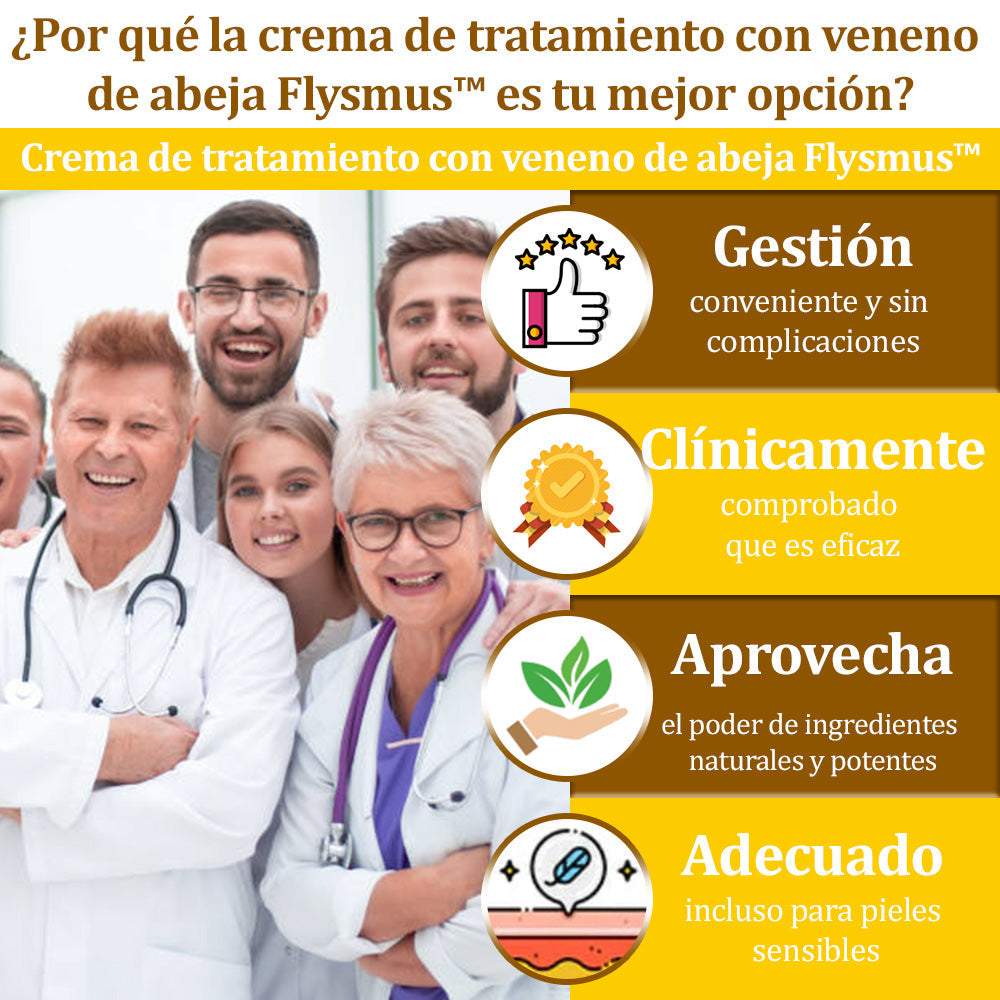 ✅Crema de tratamiento con veneno de abeja flysmus™🐝: Para Eczema, Psoriasis, Acné, Rosácea, Infecciones por Hongos, Verrugas